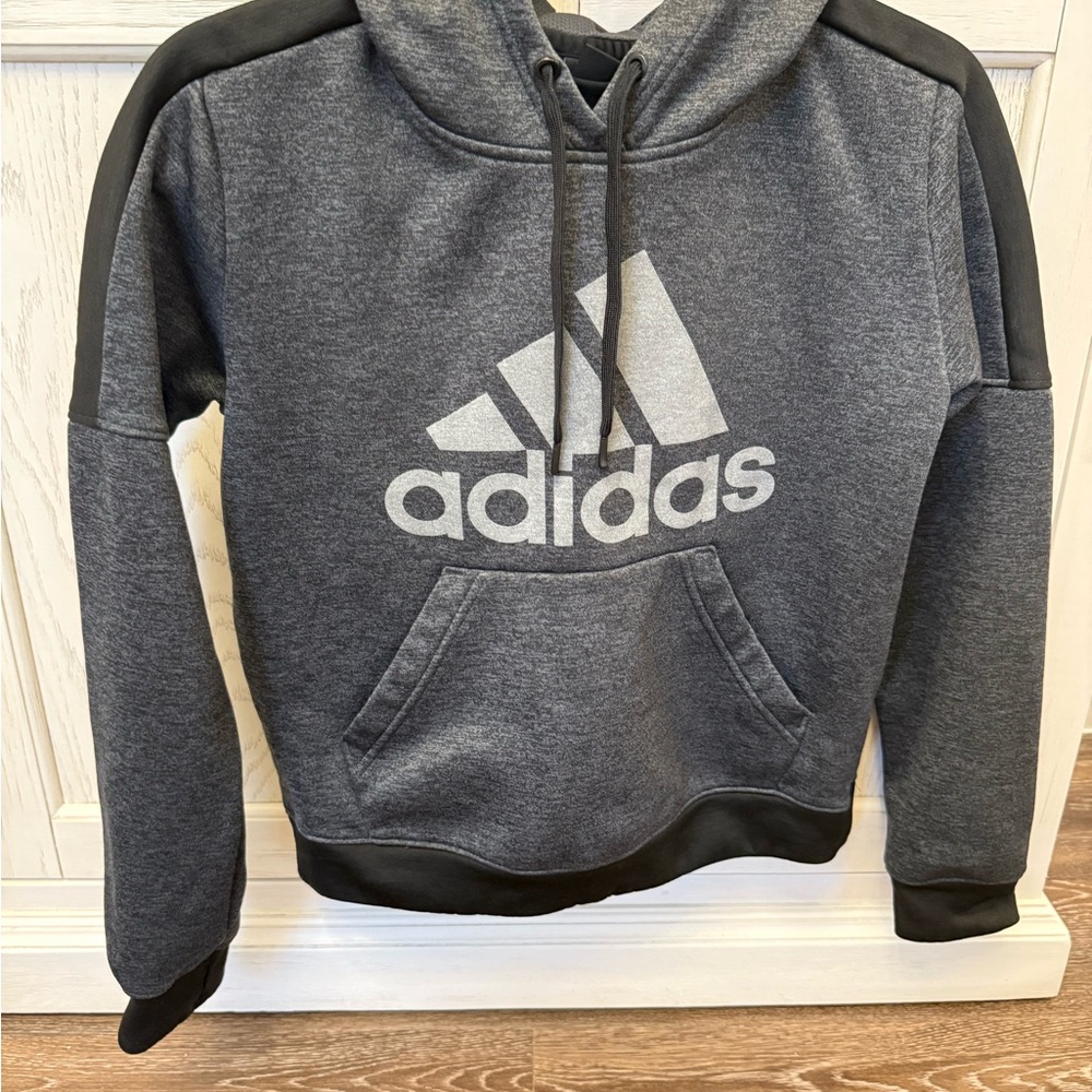 Adidas Charcoal Hoodie with Subtle Logo